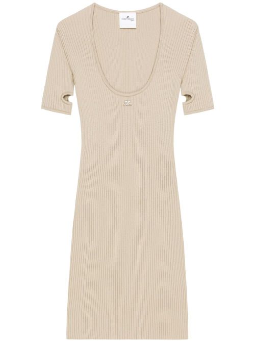 Cut-out mini dress - Neutrals