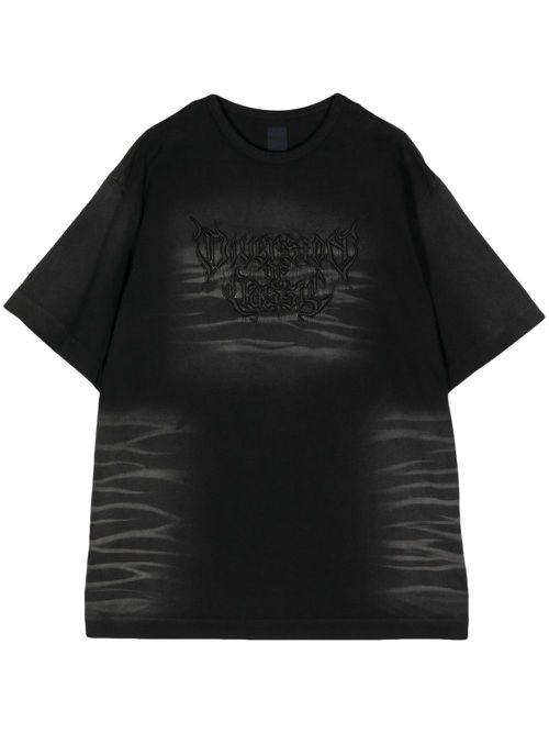 Embroidered-motif cotton t-shirt - Grey