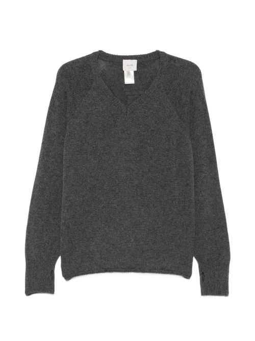 Cashmere V-Neck Sweater — Charcoal grey