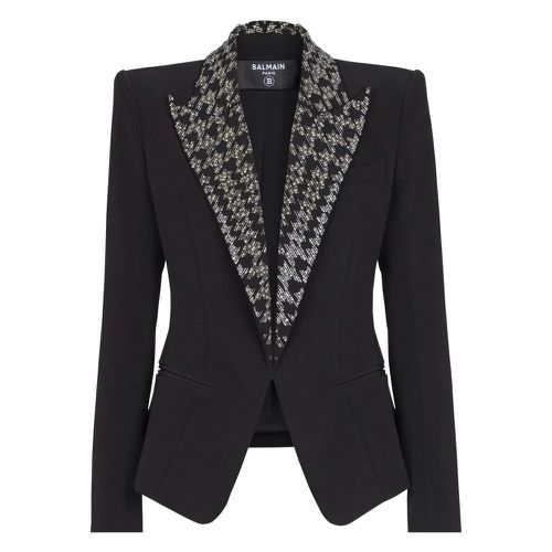 Embroidered Button Blazer