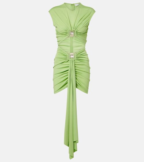 Bezel Quartz cutout jersey minidress