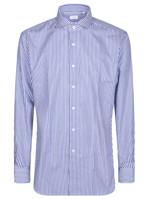 Men's No-Iron Stripe Flame-Print Shirt