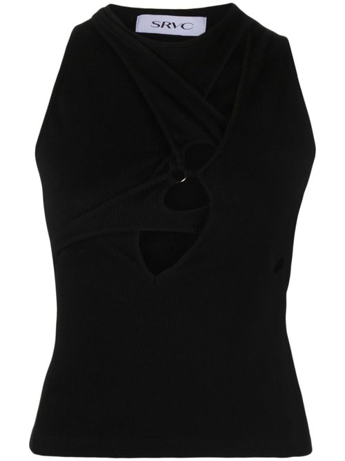 Armour cut-out detailed tank top - Black
