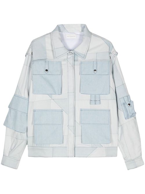 Panelled denim jacket - Blue