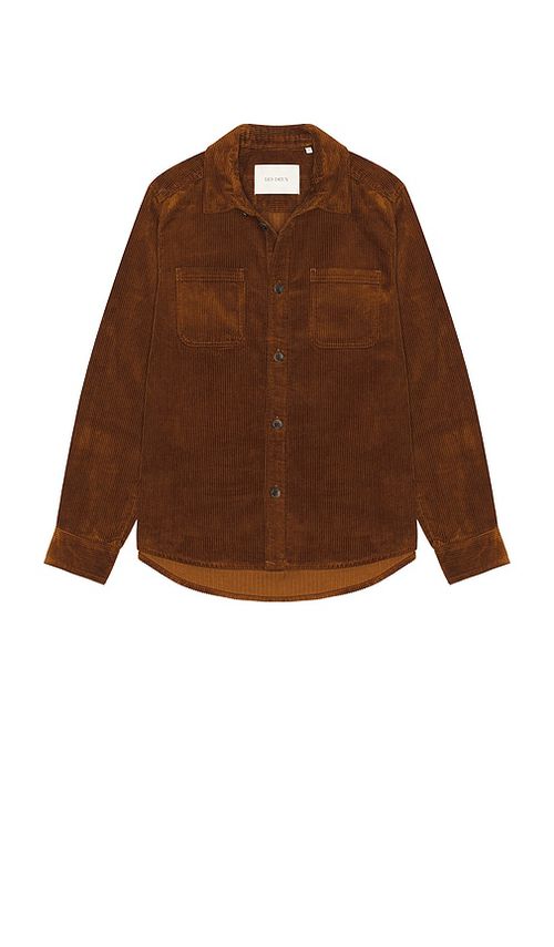 Les Deux Kody Corduroy Overshirt in Brown. - XL/1X also in L