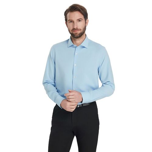 Men's Bespoke Slim-Fit Wrinkle Free Performance Dress Shirt, : , Bright Blue