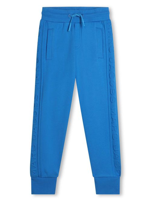 Logo-embossed cotton track pants - Blue