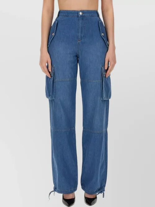 Moschino - wide leg cargo trousers with drawstring he