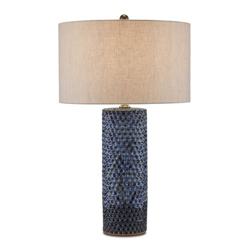 Reactive Blue Polished Brass Table Lamp from the Polka Dot Collection