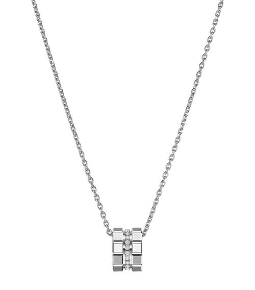 White Gold and Diamond Ice Cube Necklace