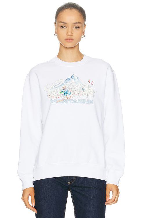 Casablanca Printed Sweatshirt in White - White. XS also in L
