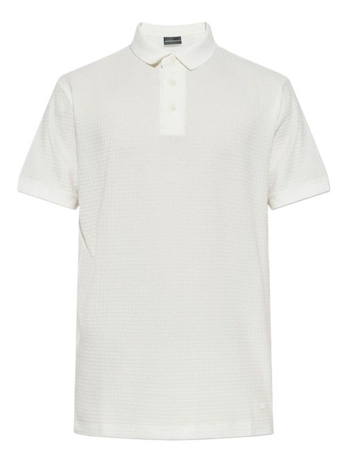 Textured polo shirt - White