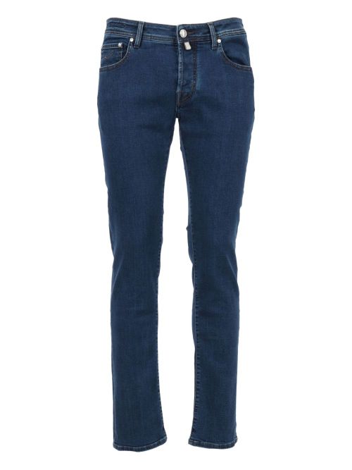 Stylish Five-Pocket Jeans with Contrast Stitching