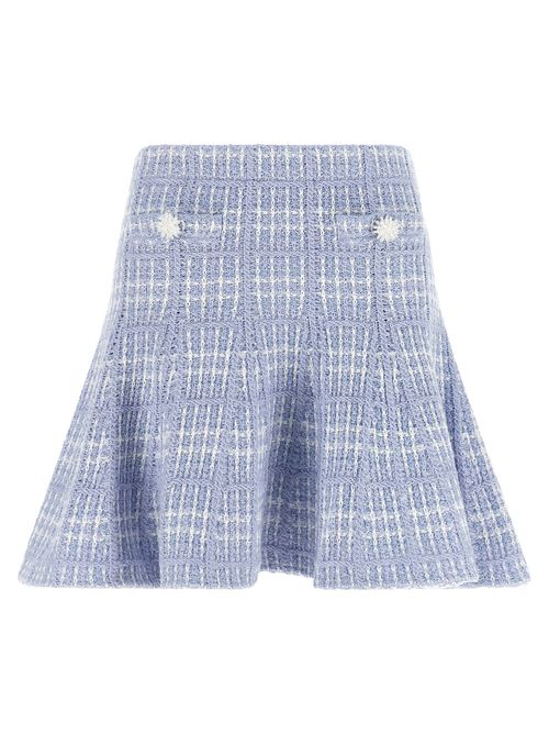 Check Knit Skirt — Blue