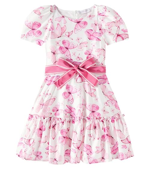 Printed cotton satin dress