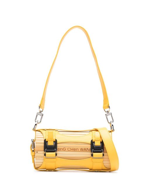 Bamboo-panel crossbody bag - Yellow