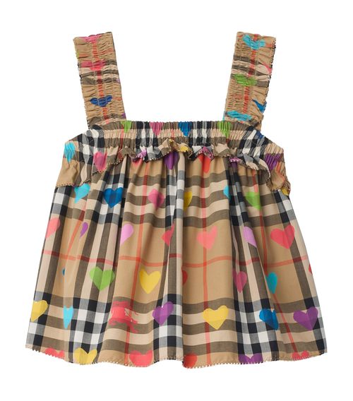 Cotton Heart Check Top