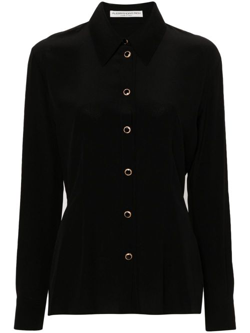Long-sleeve silk shirt - Black