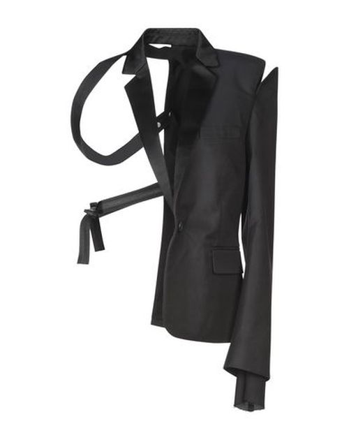 Ben Taverniti Unravel Project Woman Blazer Black Size 2 Silk, Cotton