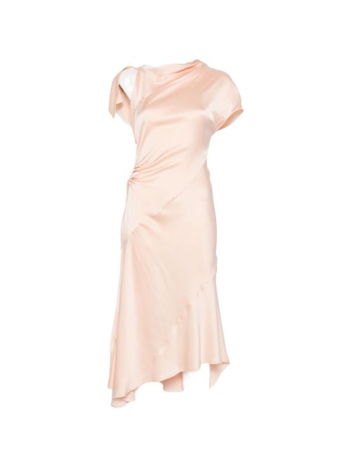 Twisted-Back Midi Dress — Pink