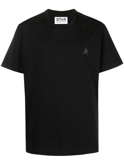 Star-print cotton T-shirt - Black