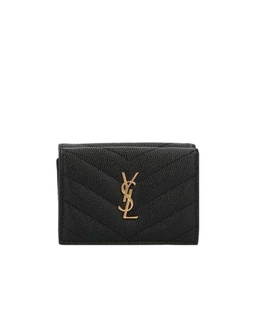Cassandre saint laurent matelassé origami tiny wallet in grain de poudre embossed leather
