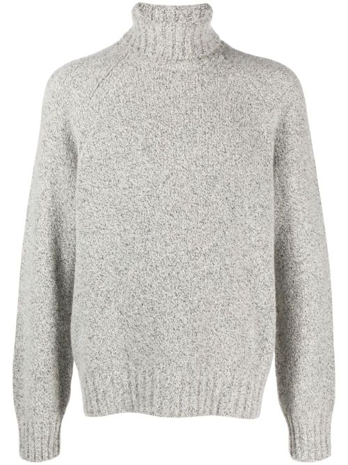Roll-neck cashmere-blend jumper - Grey