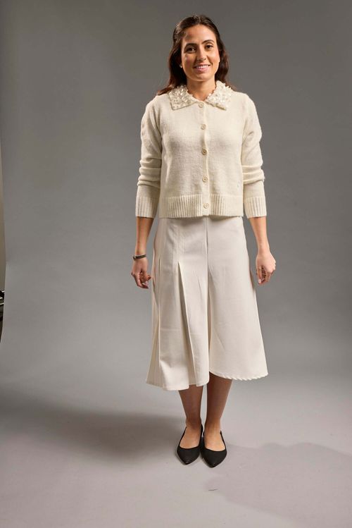 Beaded Collar Cardigan