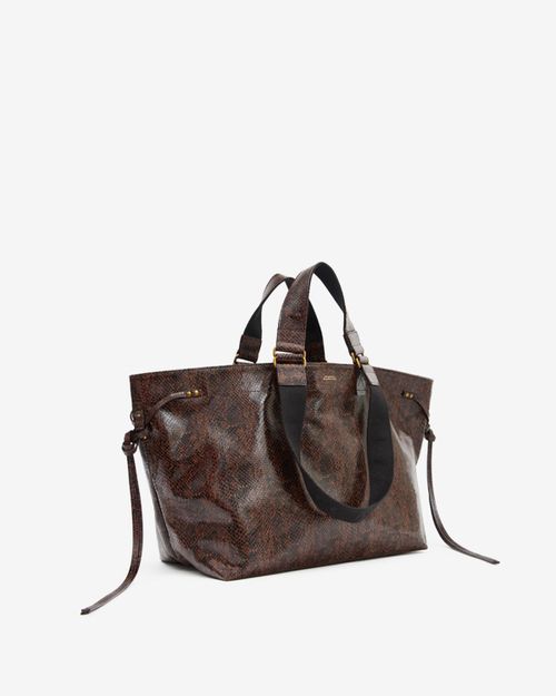 Wardy Leather Bag With Python Effect - Mocha -