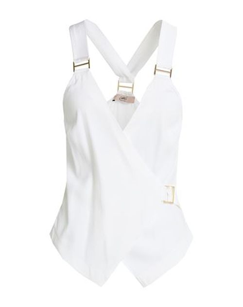 Woman Top White Size 6 Acetate, Viscose, Elastane