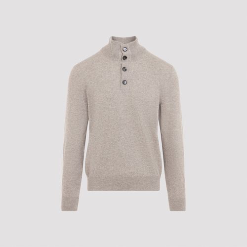 Cashmere Half Button-Up Pullover for Men