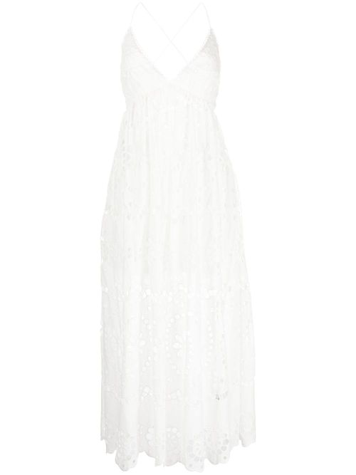 Lexi embroidered slip dress - White
