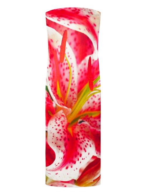 Tory Burch floral-print strapless dress - Pink