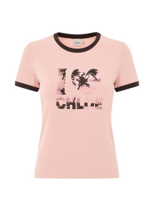 Graphic Logo Print T-Shirt — Pink