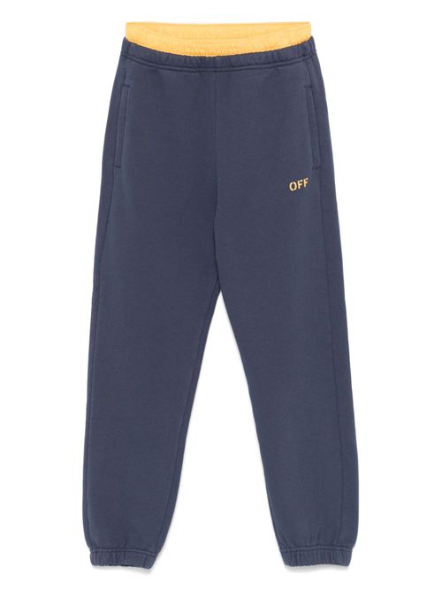 Layered-waistband track pants - Blue