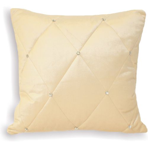 Riva Home Diamante Filled Cushion - Cream - Size 45 cm x 45 cm