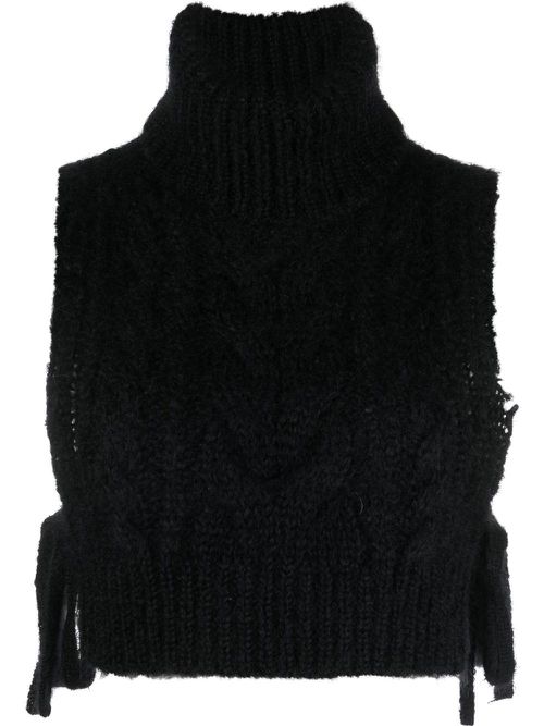 Ivanka knitted cropped top - Black