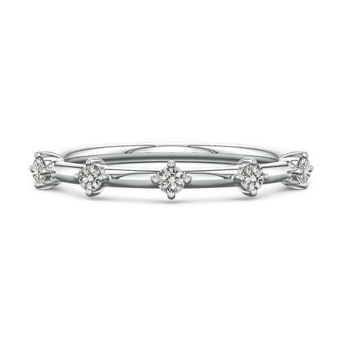 Angara 2 MM Round Diamond Five-Stone Station Ring in 14K White Gold