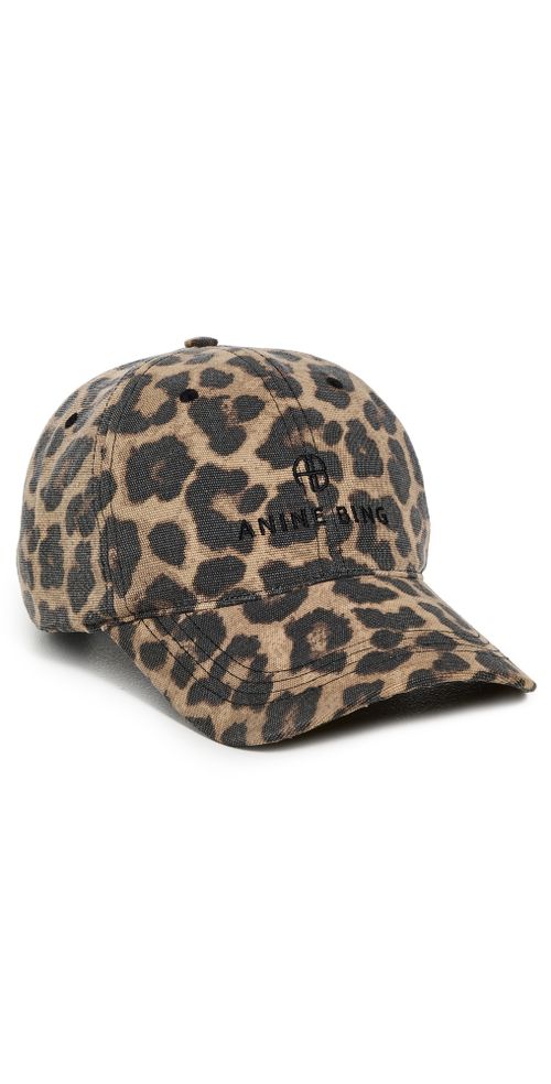 Jeremy Baseball Cap Black and Brown Leopard One Size