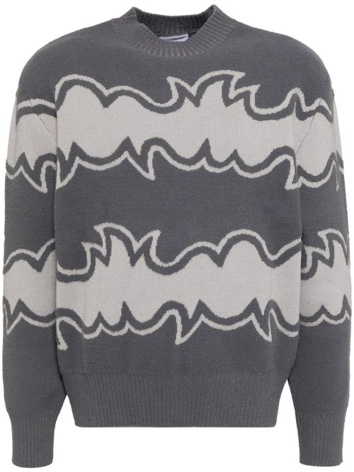 Jacquard-knitted jumper - Grey