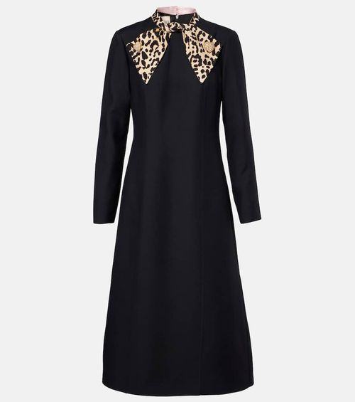 Crepe Couture bow-detail midi dress