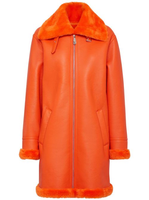 Skull&Bones faux-shearling jacket - Orange