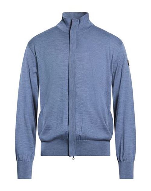 Man Cardigan Slate blue Size XL Virgin Wool, Lambskin
