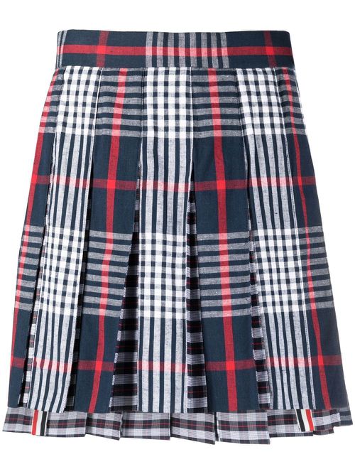 Pleated asymmetrical skirt - Blue