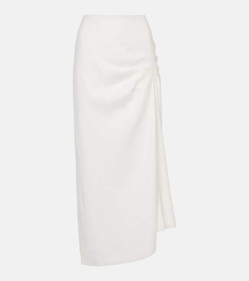 Dorian ruched linen-blend maxi skirt