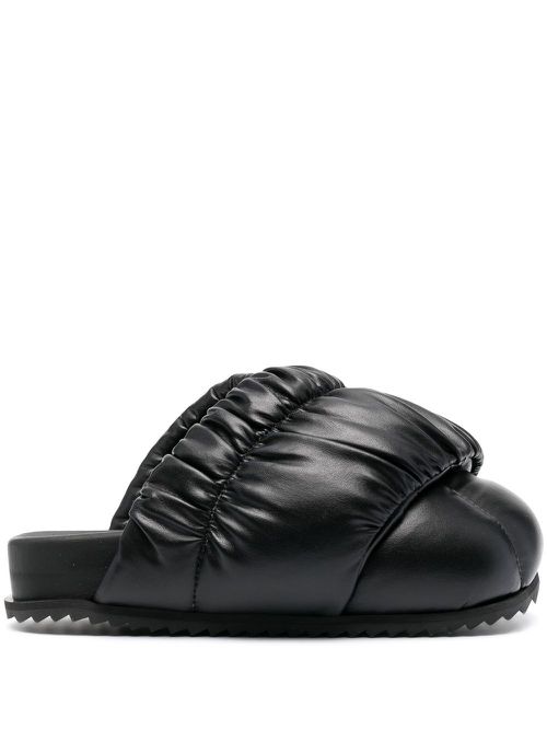 Tent shirred-strap sandals - Black