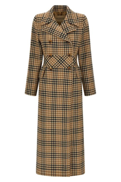 Houndstooth Wool Coat