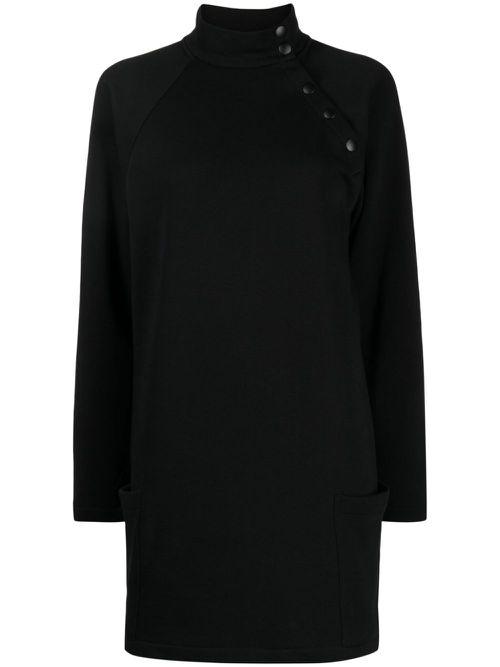 Diagonal cotton minidress - Black