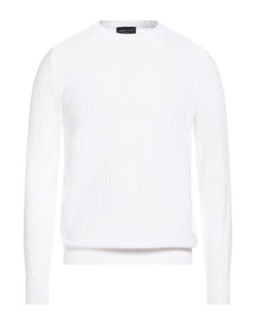 Man Sweater White Size 38 Cotton, Viscose