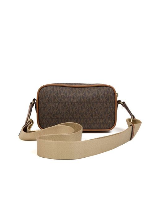 Monogram Coated Canvas Crossbody Bag — Brown